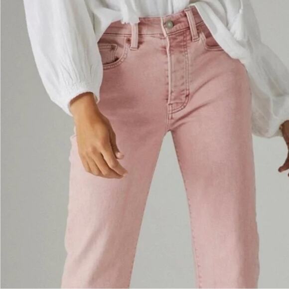 Lucky Brand Pink 90s Loose High Rise Crop Size 6 NWT - Picture 2 of 8